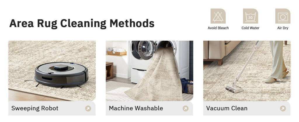Soalmost Washable Area Rug 8x10, Large Soft Rugs for Living Room Vintage Beige Carpet 8x10 Area Rugs for Bedroom Dining Room Non-Slip Stain Resistant Under Table Rug