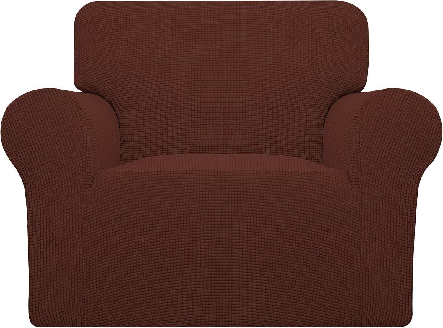 Stretch Sofa Slipcover 1-Piece Sofa Cover Furniture Protector Couch Soft with Elastic Bottom for Kids, Polyester Spandex Jacquard Fabric Small Checks (Sofa, Dark Gray)