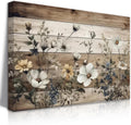 Vintage Floral Wall Art Rustic Flowers Wall Decor Farmhouse Canvas Poster Picture for Home Wall Decor, Living Room and Bedroom Decor 12x16 Inch Ready to Hang