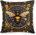 William Morris Abstract Vintage Print Floral Velvet Design Throw Pillow Covers Home Decor, Retro Art Decor Pillowcase Cushion Cover for Bed Sofa Living Room, Square 18x18inch (Black-Floral2)